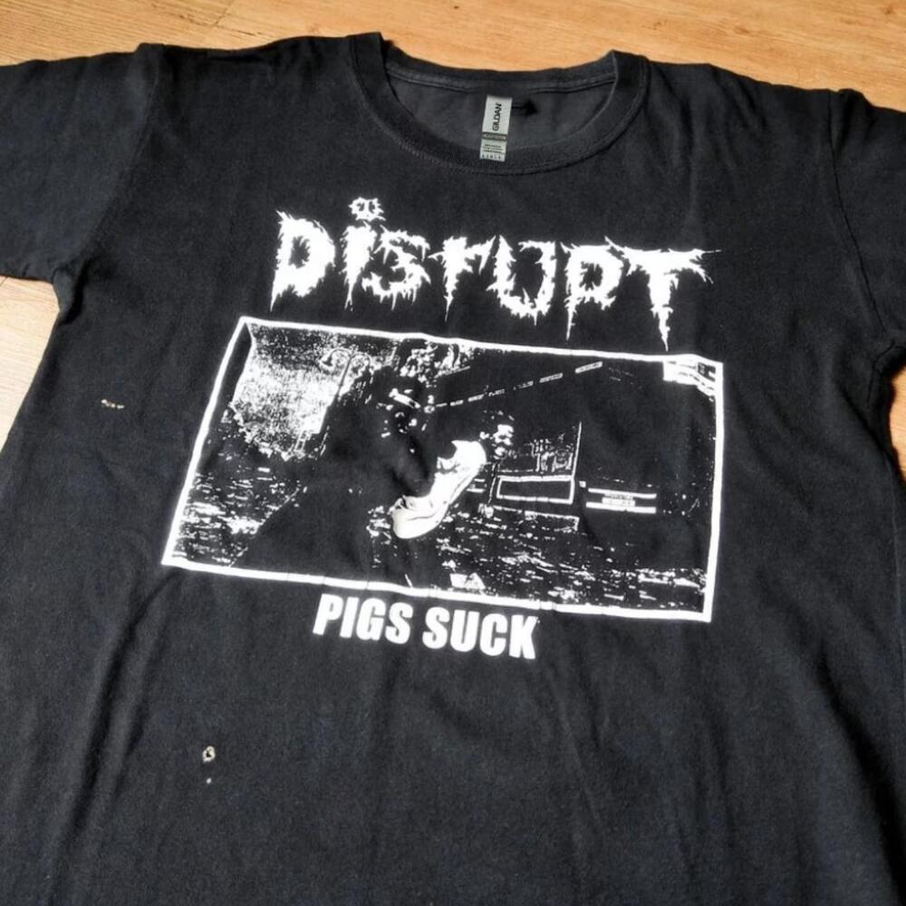 The Black T-Shirt Pisrupt Pigs Suck
